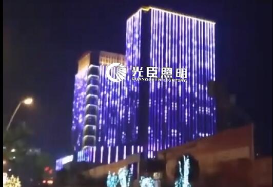 光臣照明LED全彩線條燈雙子樓全動(dòng)畫(huà)屏效果亮化